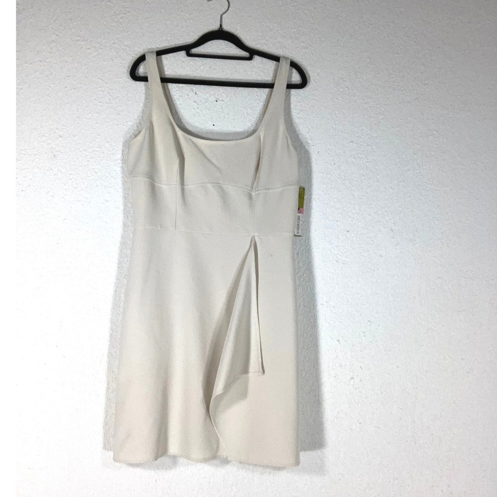 Gianni Bini Ivory Rachel Slit Front Dress - 6 - Square Neck Mini Cocktail Chic